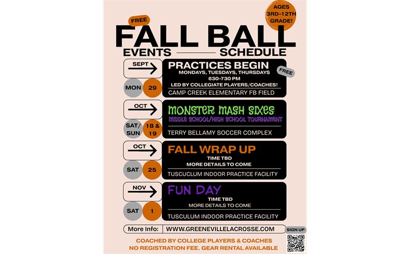 Lacrosse Fall Ball Full Schedule