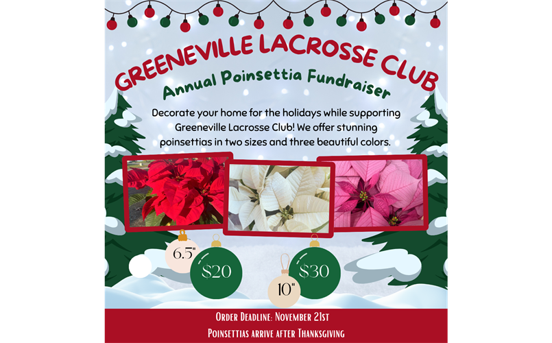 Poinsettia Fundraiser--Support Greeneville Lacrosse Club